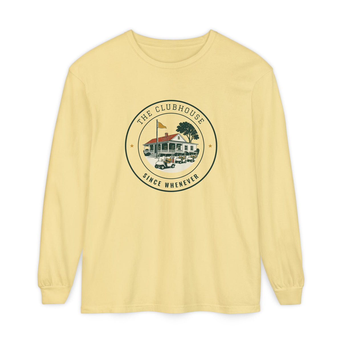 The Clubhouse Long Sleeve Tee in Butter, front view