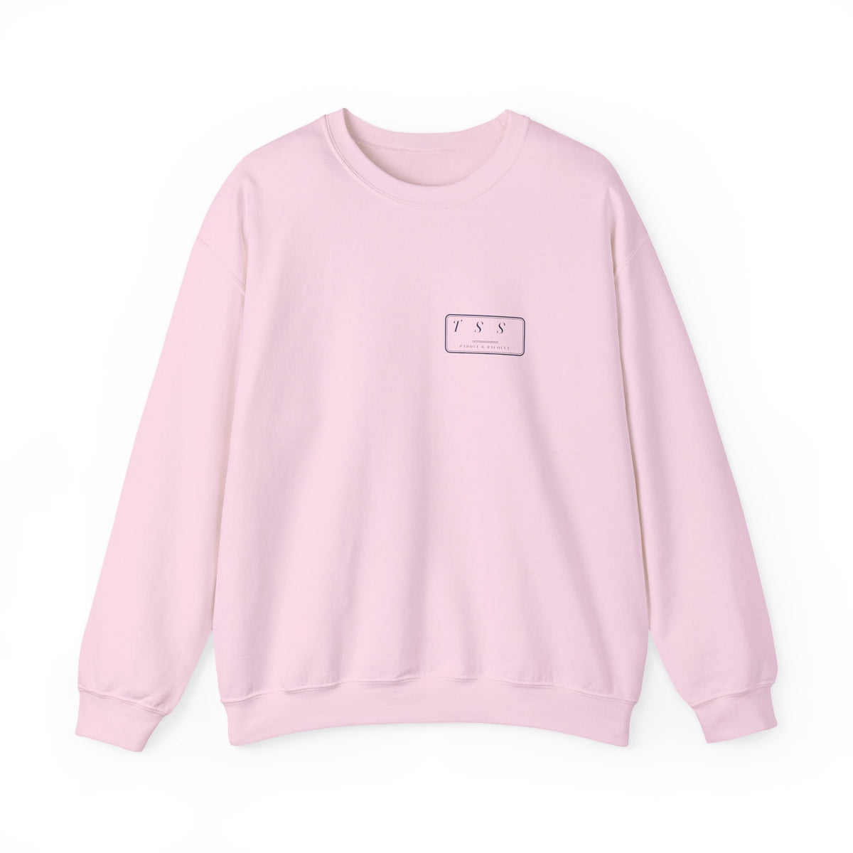 Monogram Shield Crewneck in Light Pink, front view