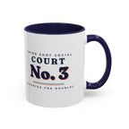 Court No. 3 Mug in Navy, design, handle right