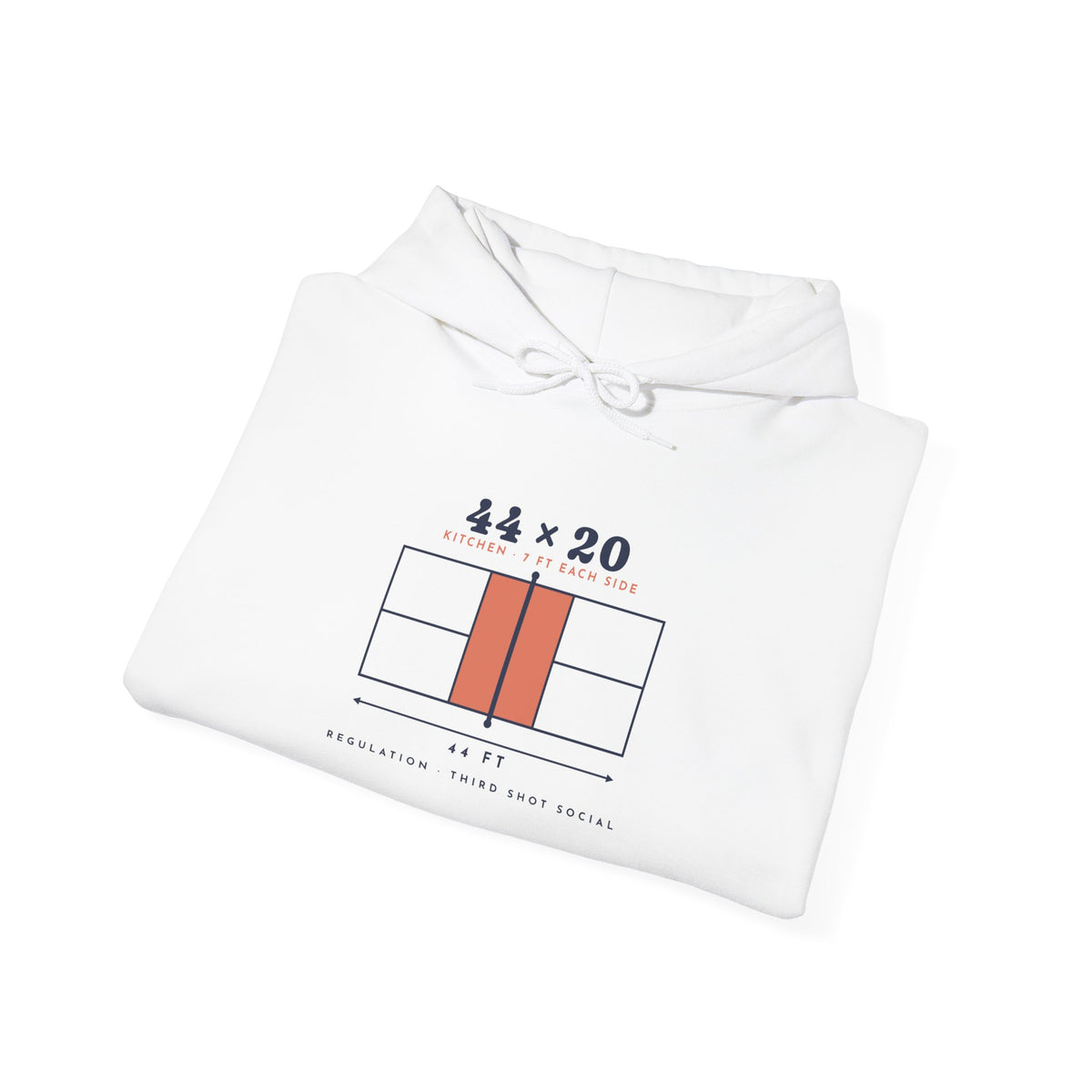 44 × 20 Hoodie in White, folded