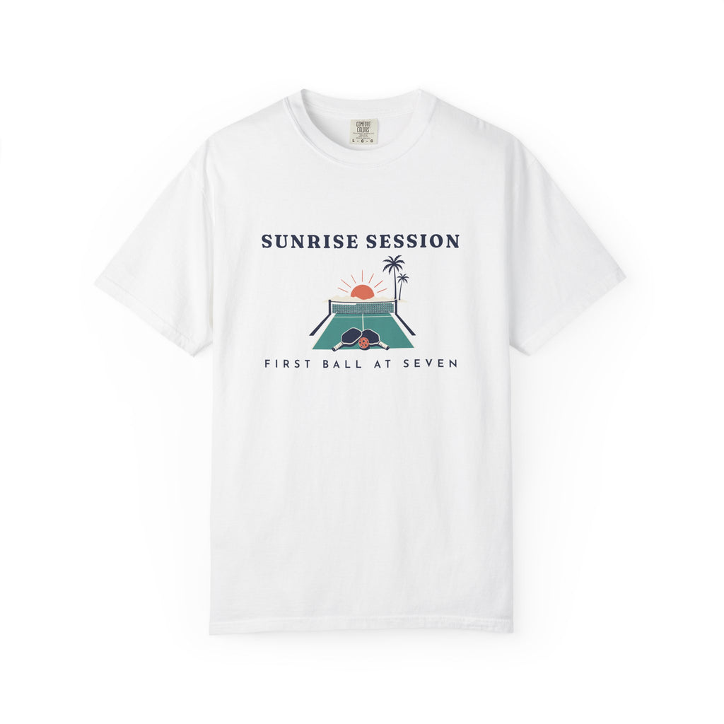 Sunrise Session Tee in White, front view