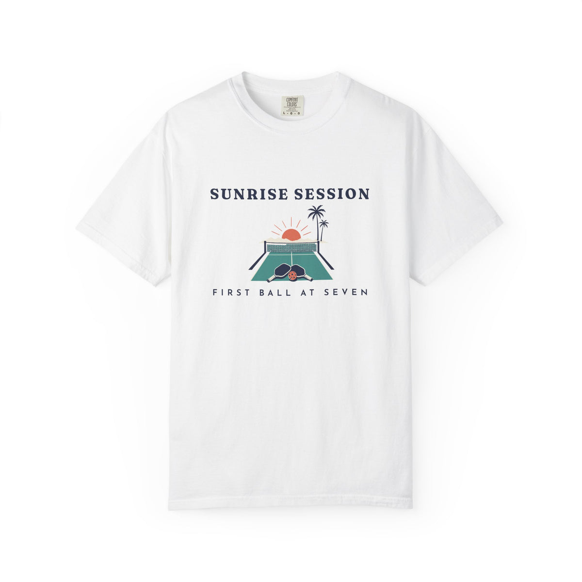 Sunrise Session Tee in White, front view