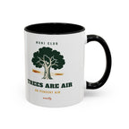 Trees Are Air Mug in Black, design, handle right