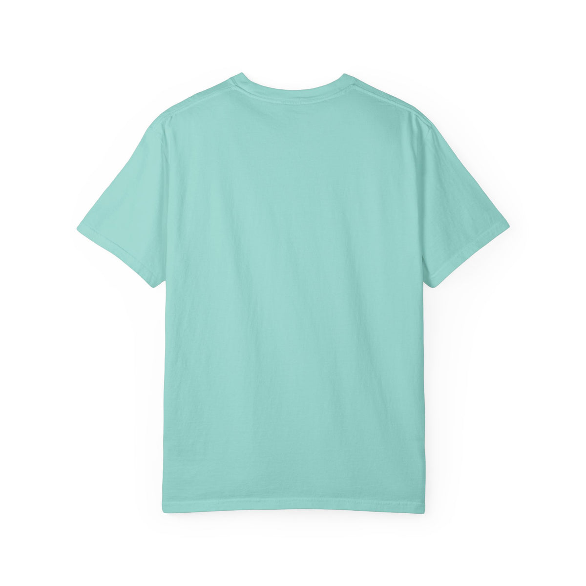 First Coffee Tee in Chalky Mint, back view