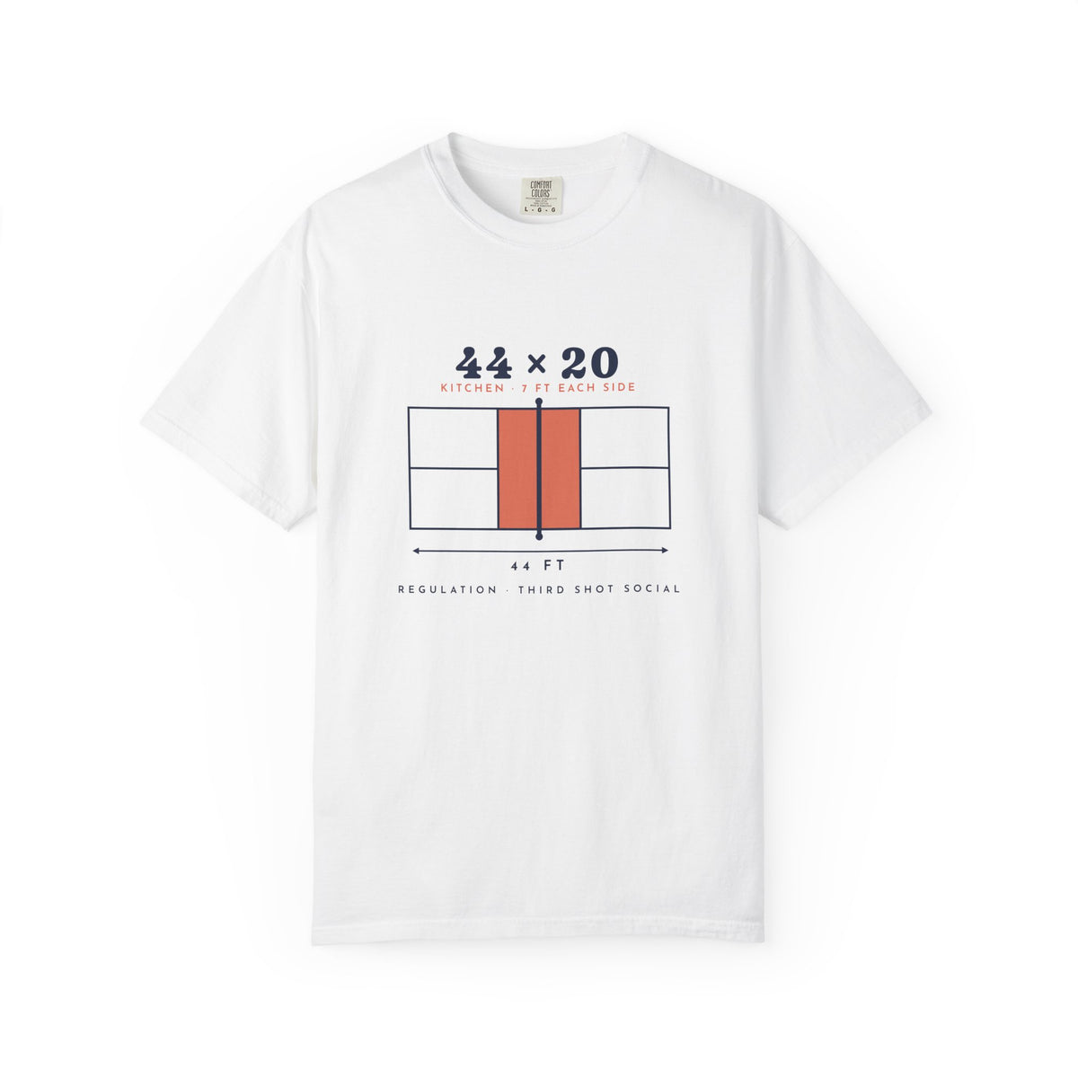 44 × 20 Tee in White, front view