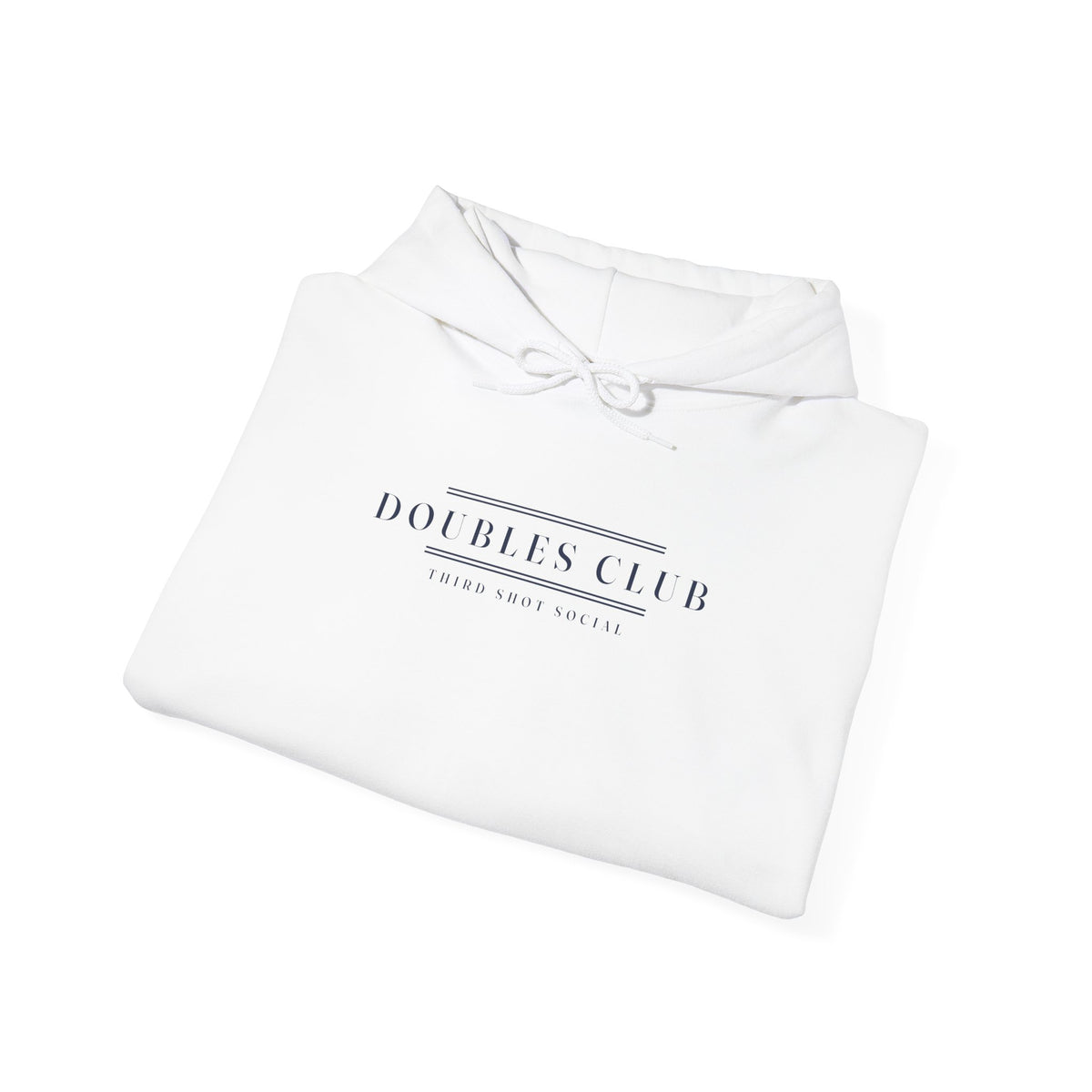 Doubles Club Hoodie in White, folded