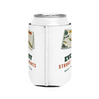 Every Stroke Counts Can Cooler in White, right side view