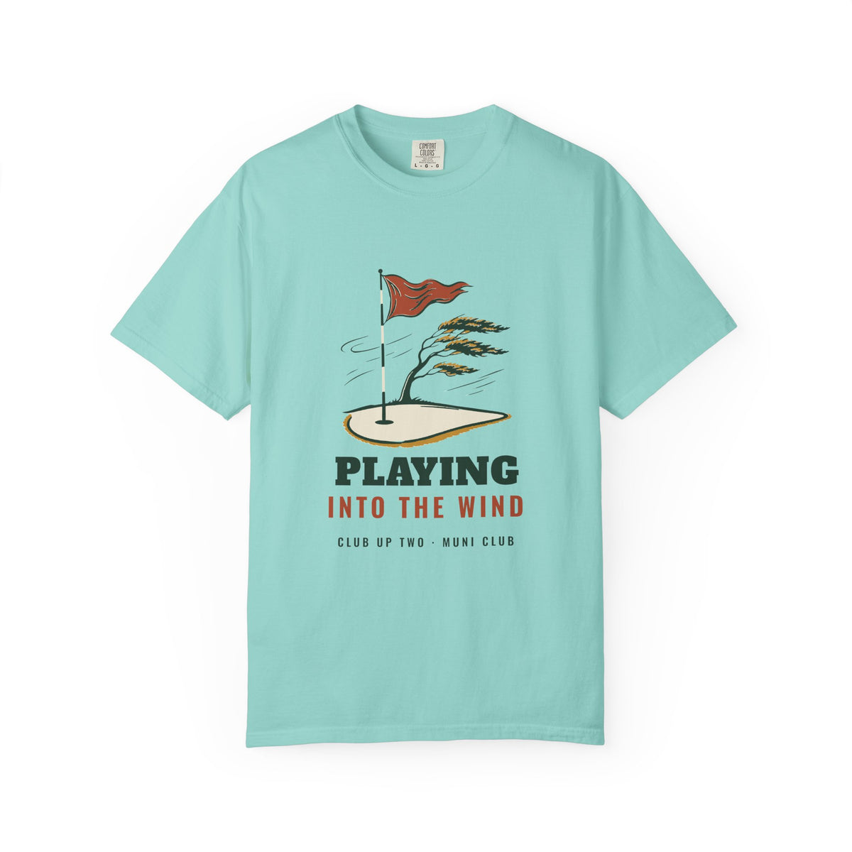 Into the Wind Tee in Chalky Mint, front view