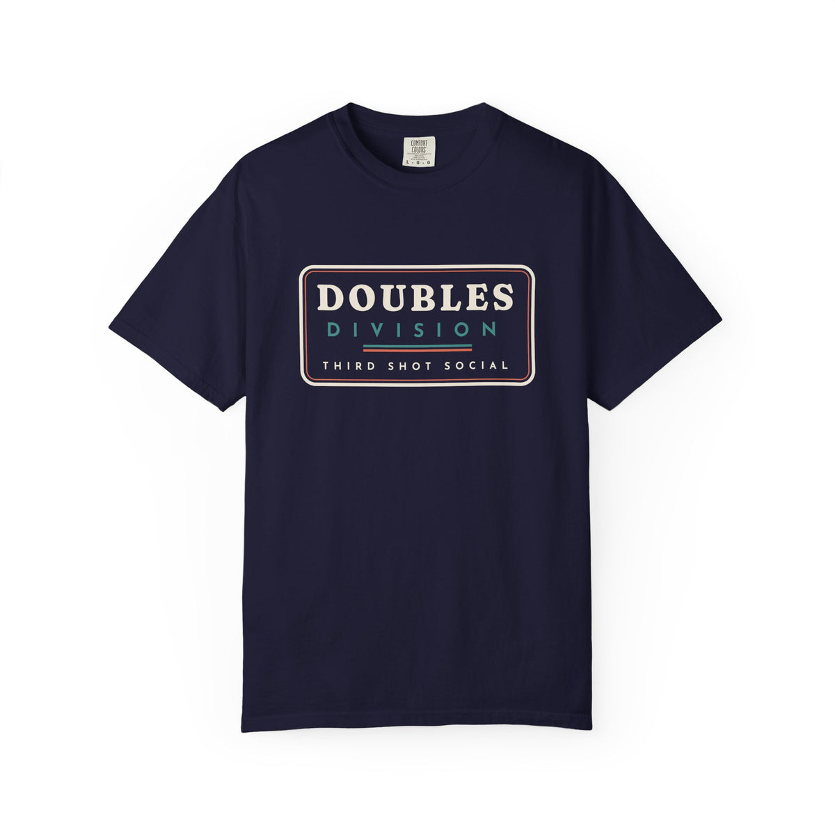 Doubles Division Tee in True Navy, front view