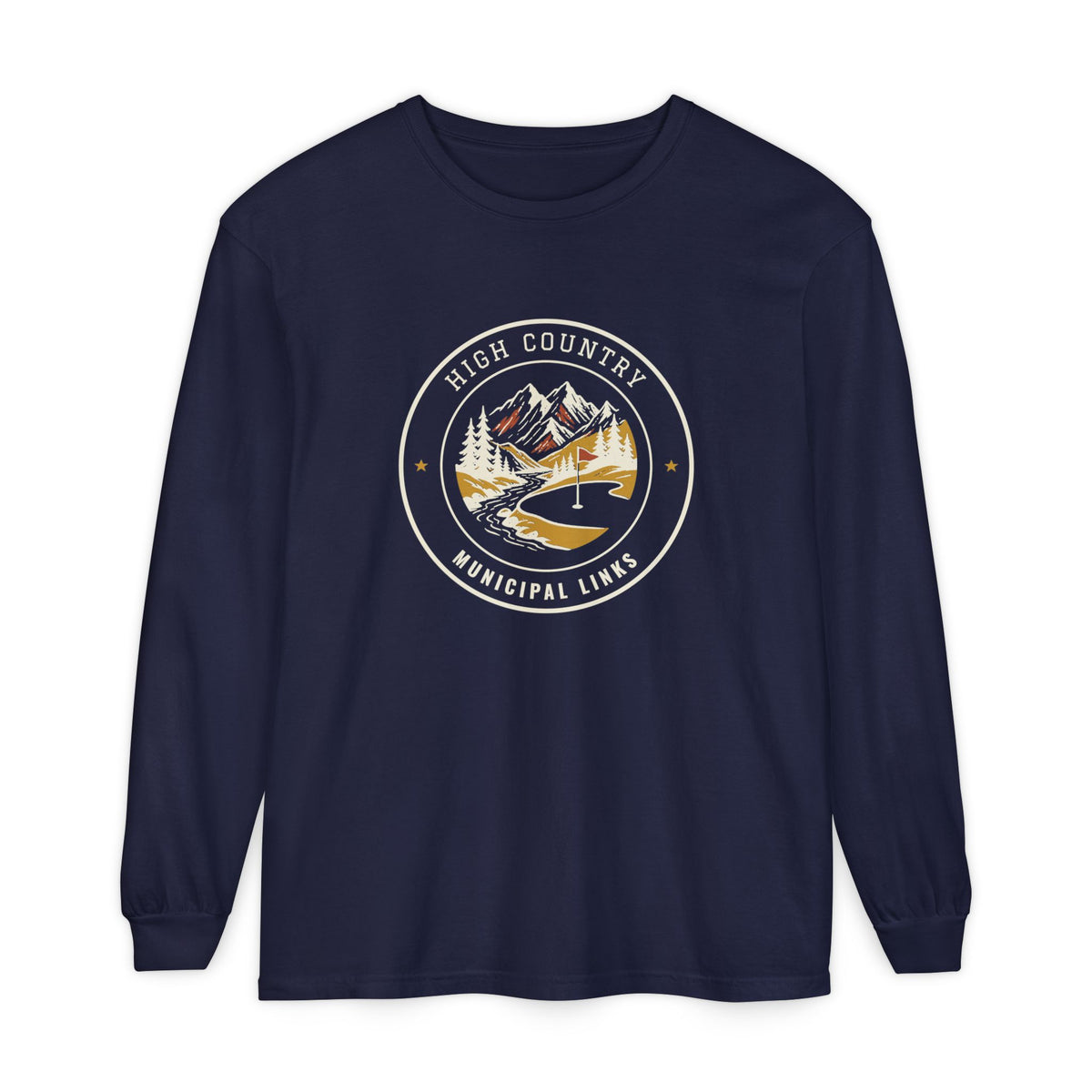 High Country Long Sleeve Tee in True Navy, front view