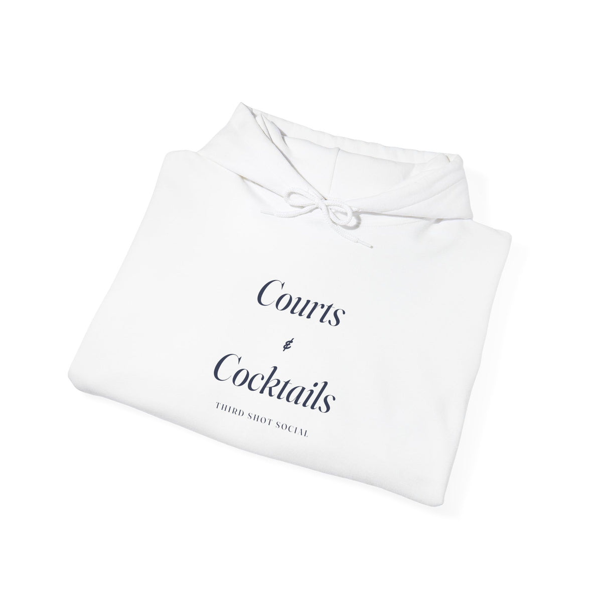 Courts & Cocktails Italic Hoodie in White, folded