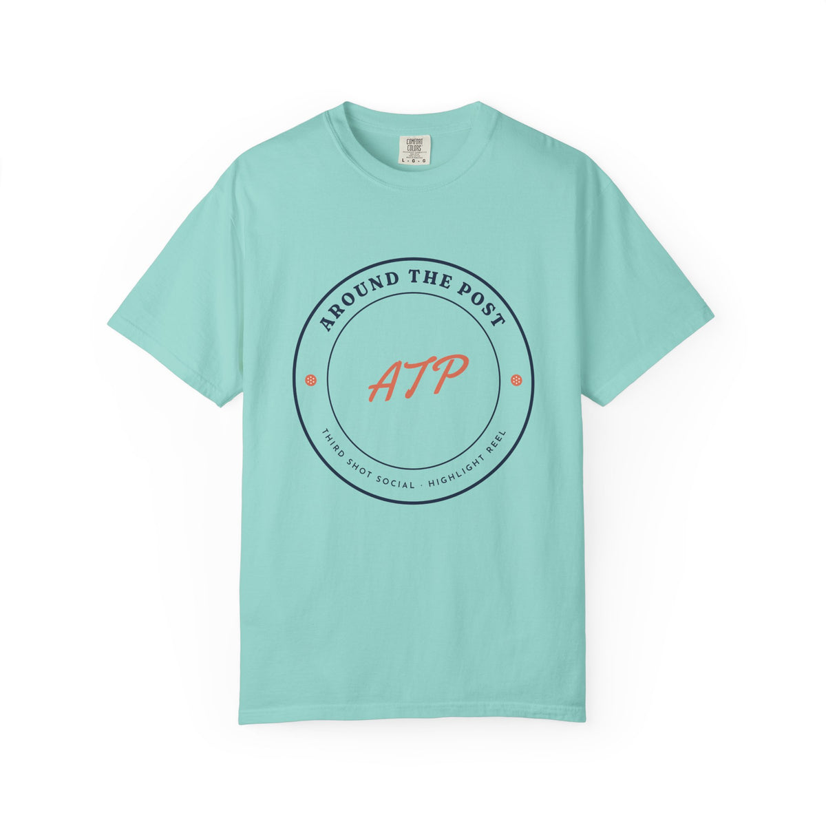 Around the Post Tee in Chalky Mint, front view