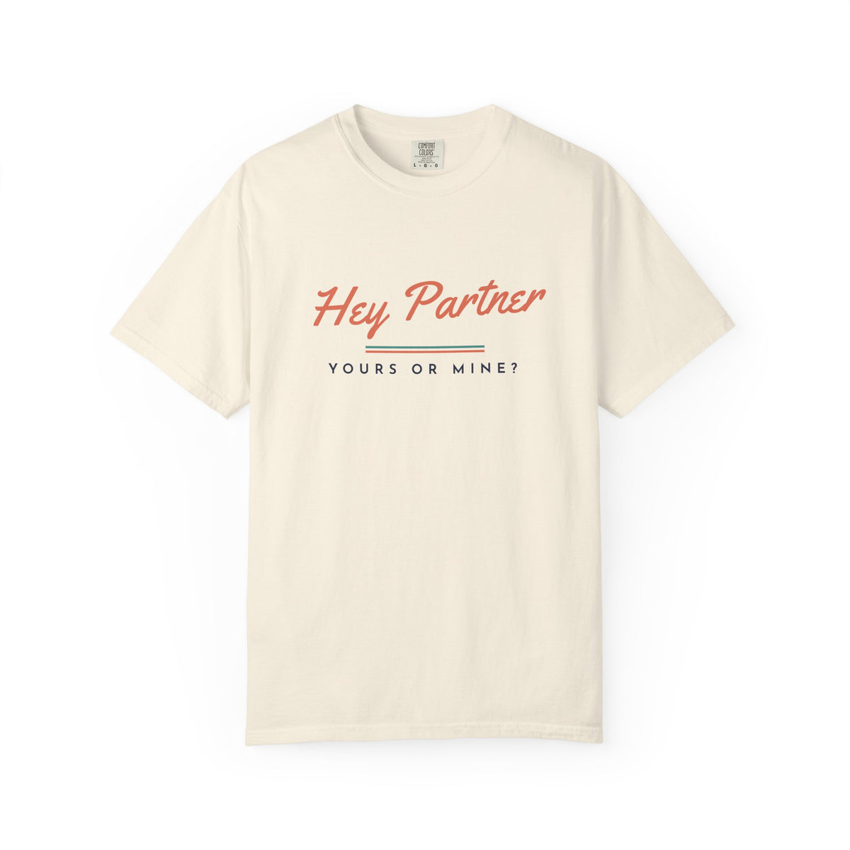 Hey Partner Tee in Ivory, front view