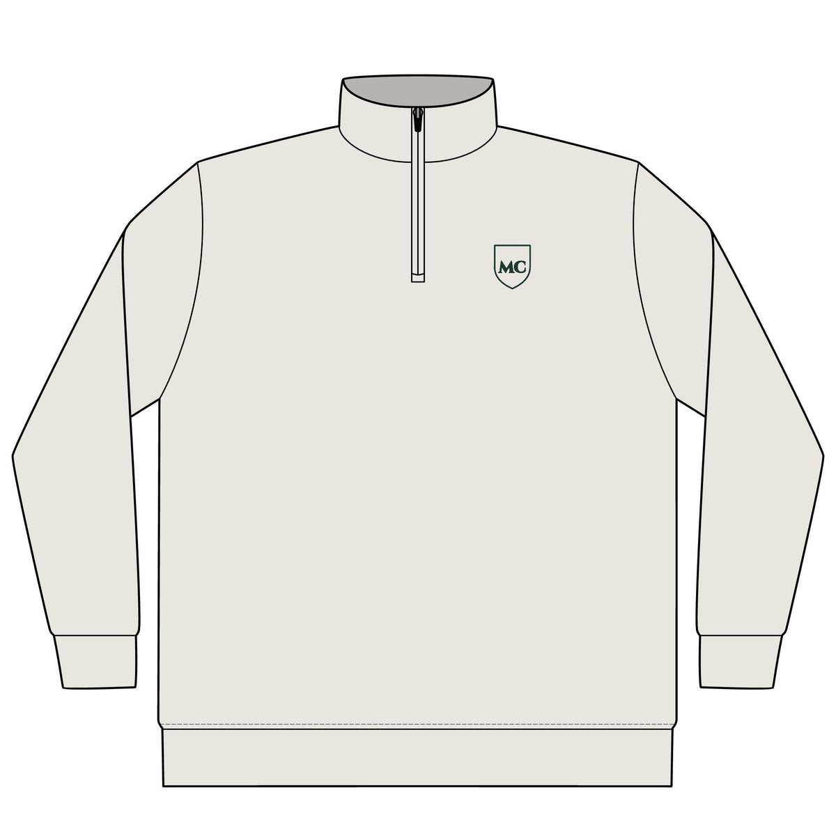 MC Shield Quarter-Zip in Bone, front view