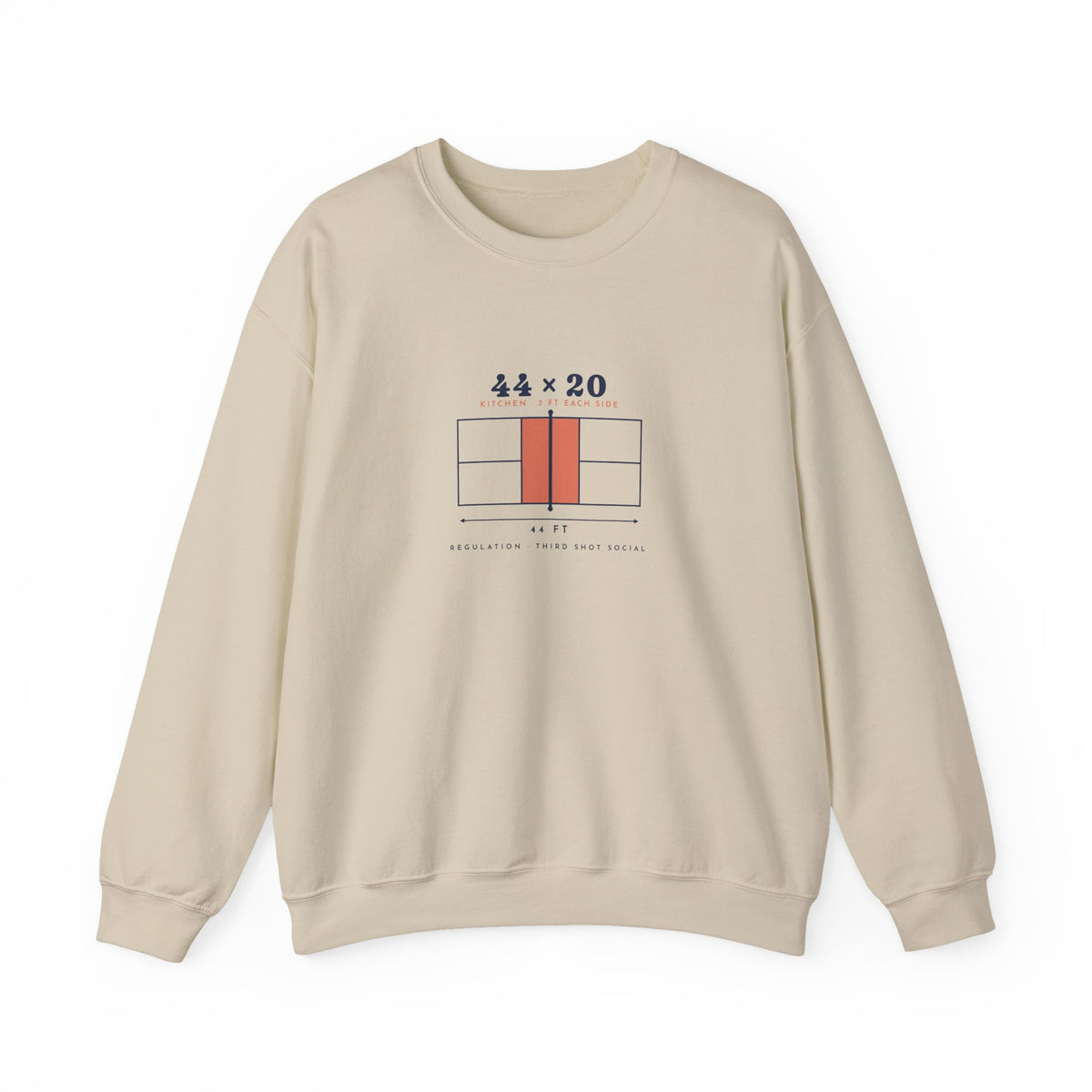 44 × 20 Crewneck in Sand, front view