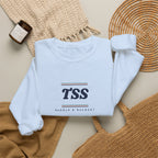 TSS Monogram Crewneck in Light Blue, flat lay