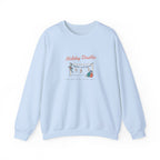 Holiday Doubles Crewneck in Light Blue, front view
