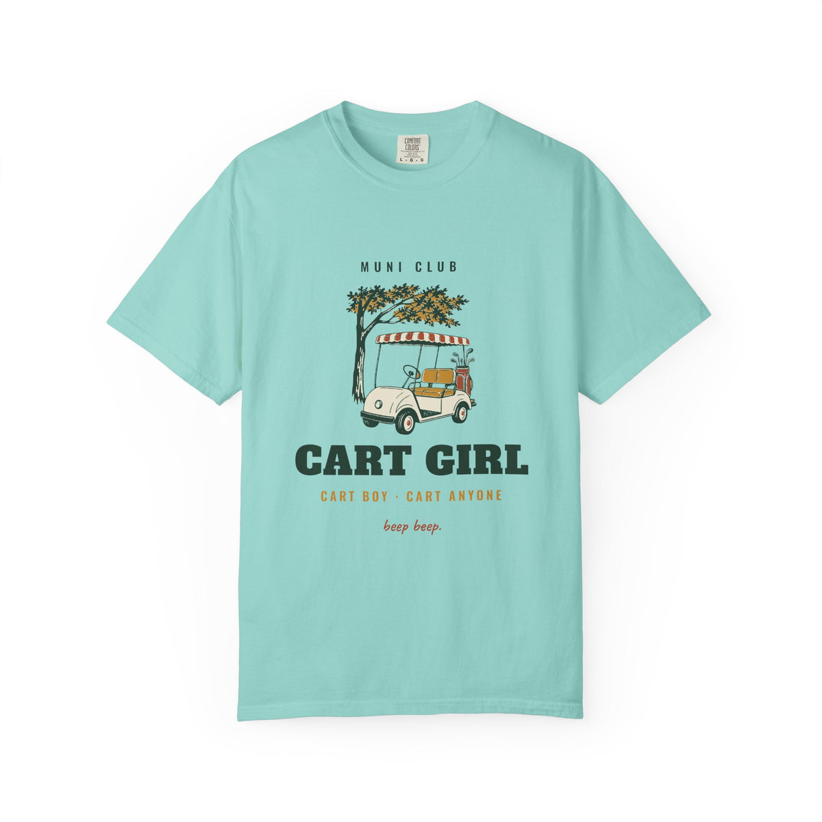 Cart Girl Tee in Chalky Mint, front view