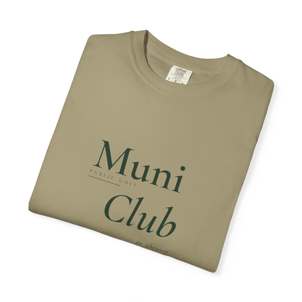Muni / Club Tee in Khaki, folded