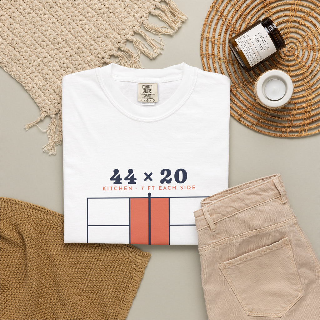 44 × 20 Tee in White, flat lay