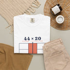 44 × 20 Tee in White, flat lay