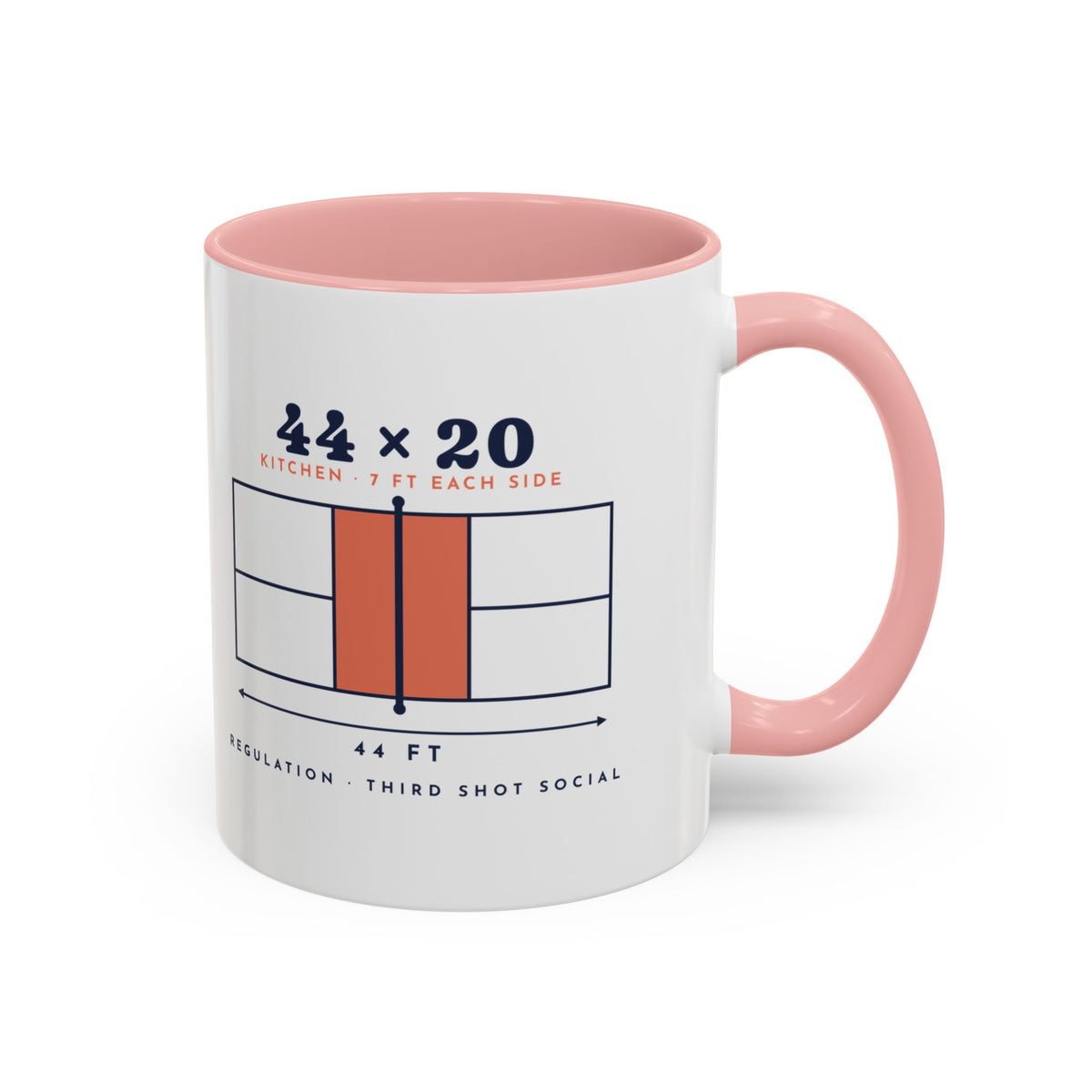 44 × 20 Mug in Pink, design, handle right