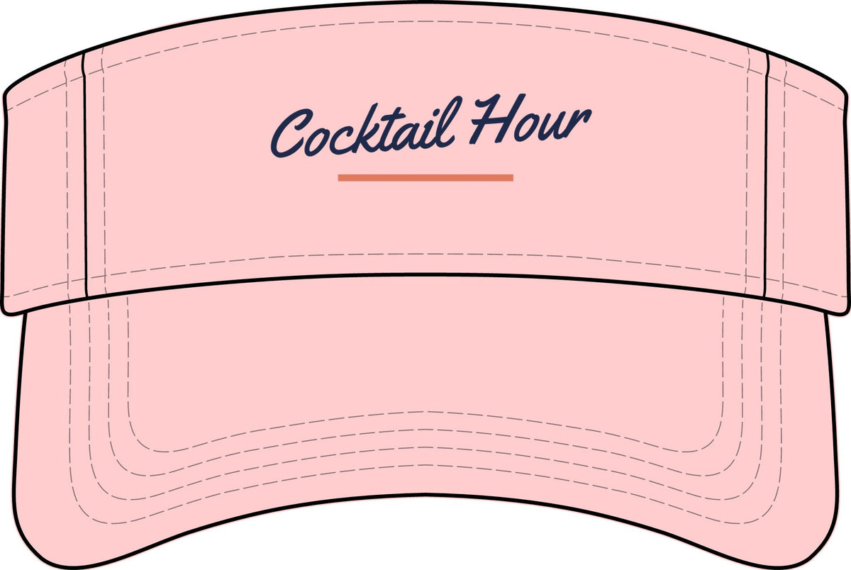 Cocktail Hour Visor in Pink, front view