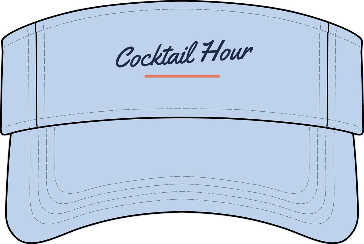 Cocktail Hour Visor in Baby Blue, front view
