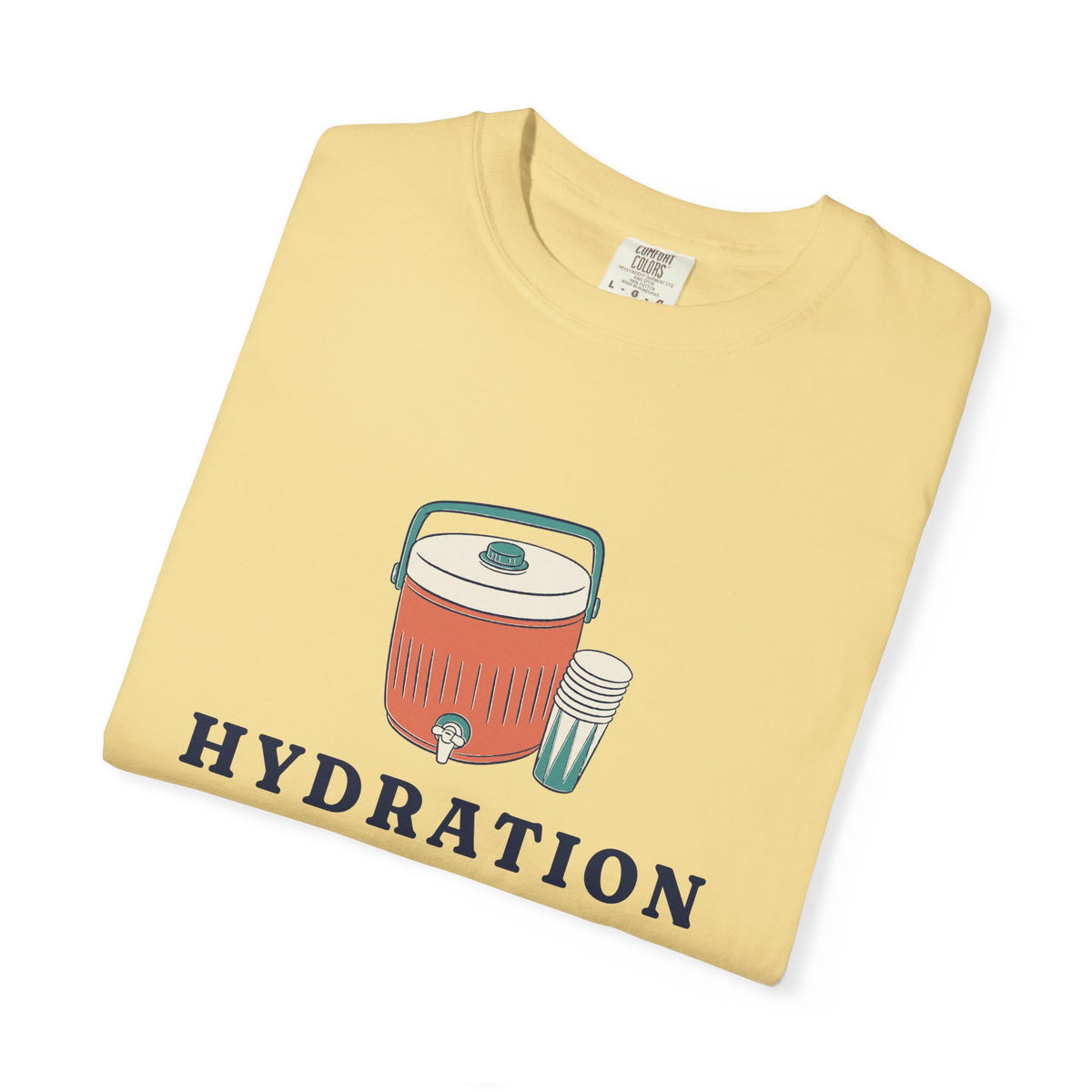 Hydration Station Tee in Butter, folded