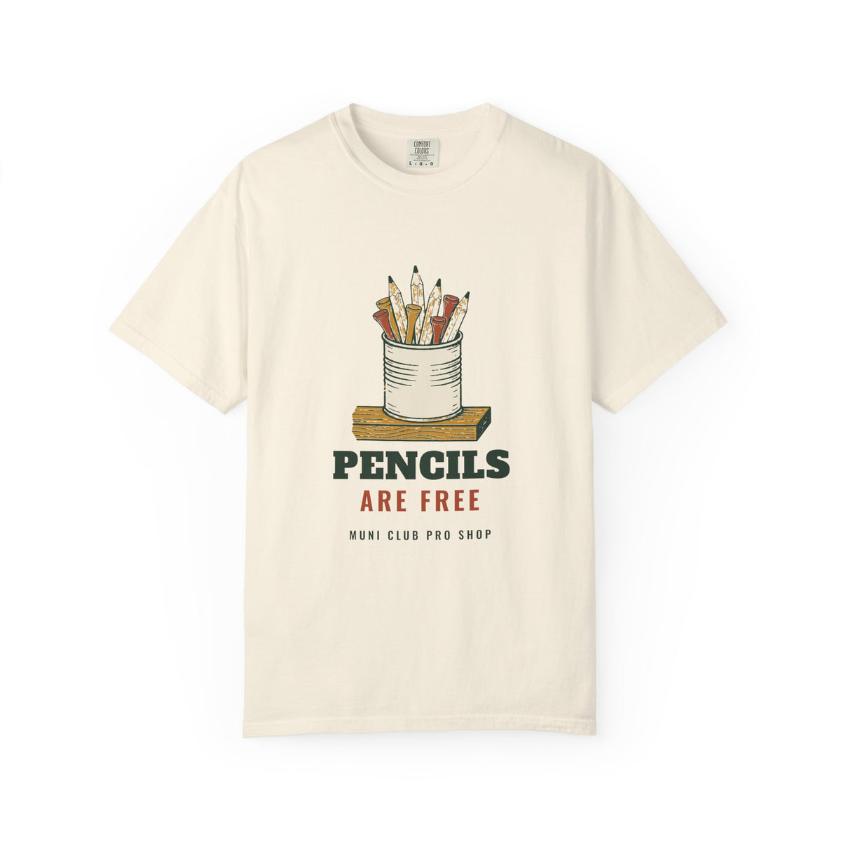 Pencils Are Free Tee in Ivory, front view