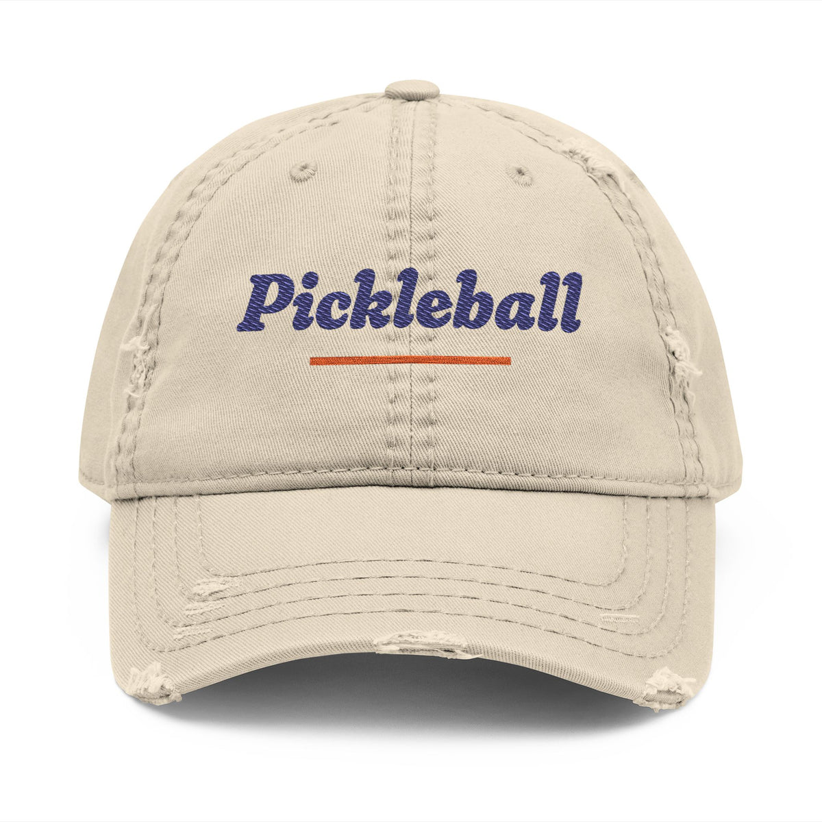 Pickleball Italic Dad Hat in Khaki, front view