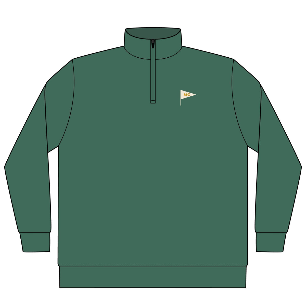 MC Pennant Quarter-Zip in Alpine Green, front view