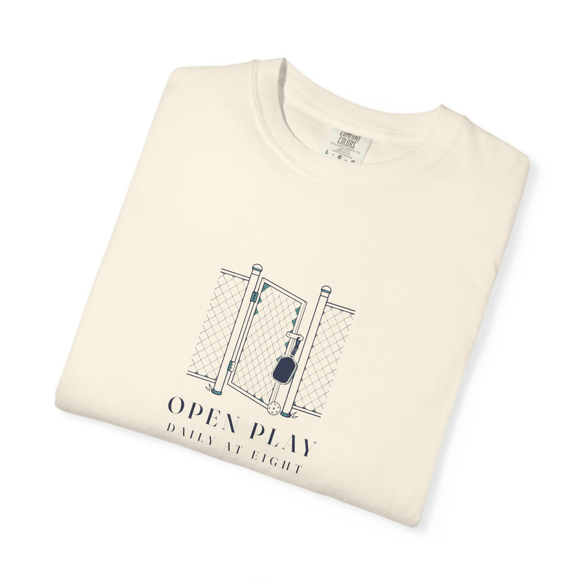 Court Gate Tee in Ivory, folded