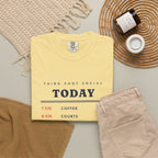 Coffee, Courts, Cocktails Tee in Butter, flat lay