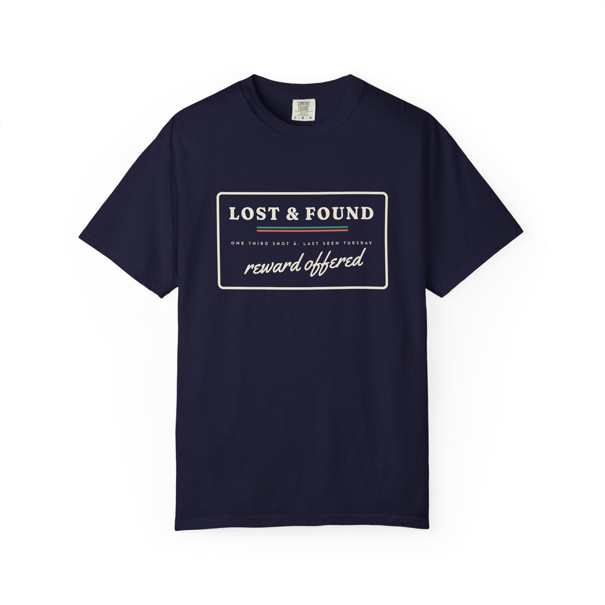 Lost & Found Tee in True Navy, front view
