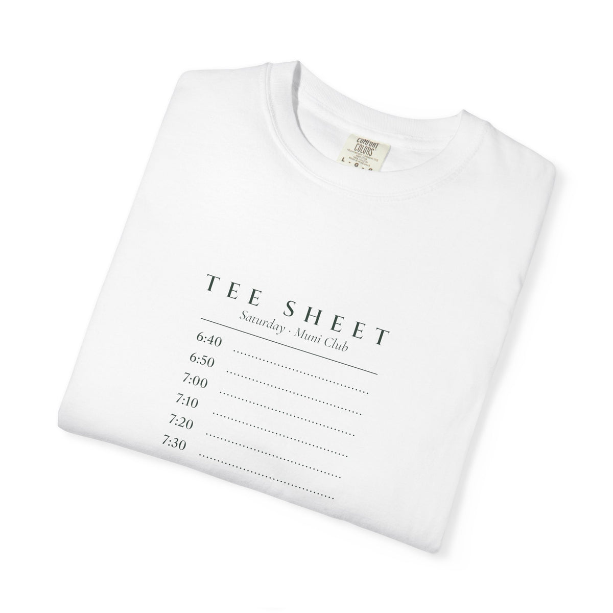 Tee Sheet Tee in White, folded