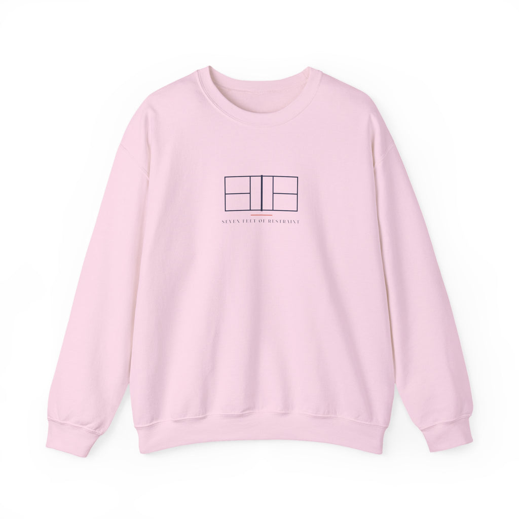 Net Line Crewneck in Light Pink, front view