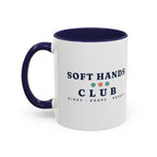 Soft Hands Club Mug in Navy, design, handle left