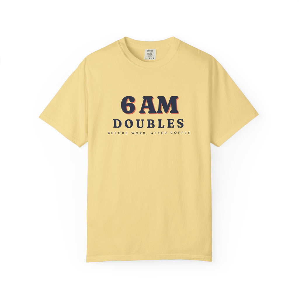 6 AM Doubles Tee in Butter, front view