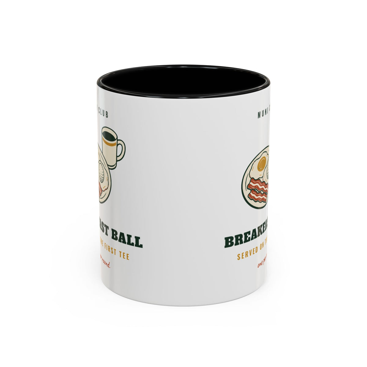 Breakfast Ball Mug in Black, corner view