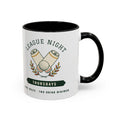 League Night Mug in Black, design, handle right