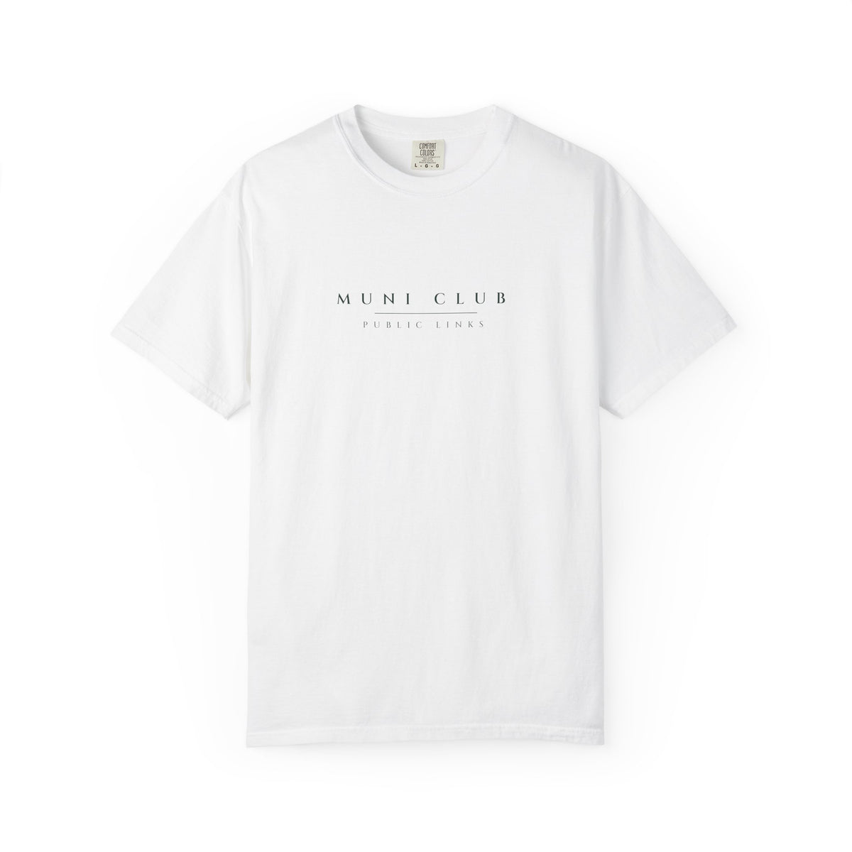 Muni Club Wordmark Tee in White, front view