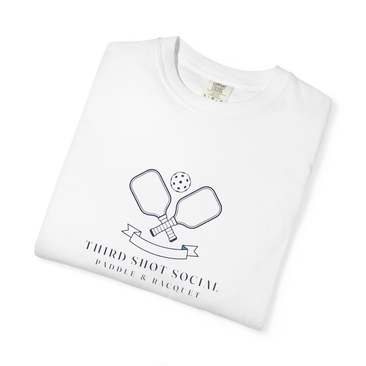 Paddle Crest Tee in White, folded
