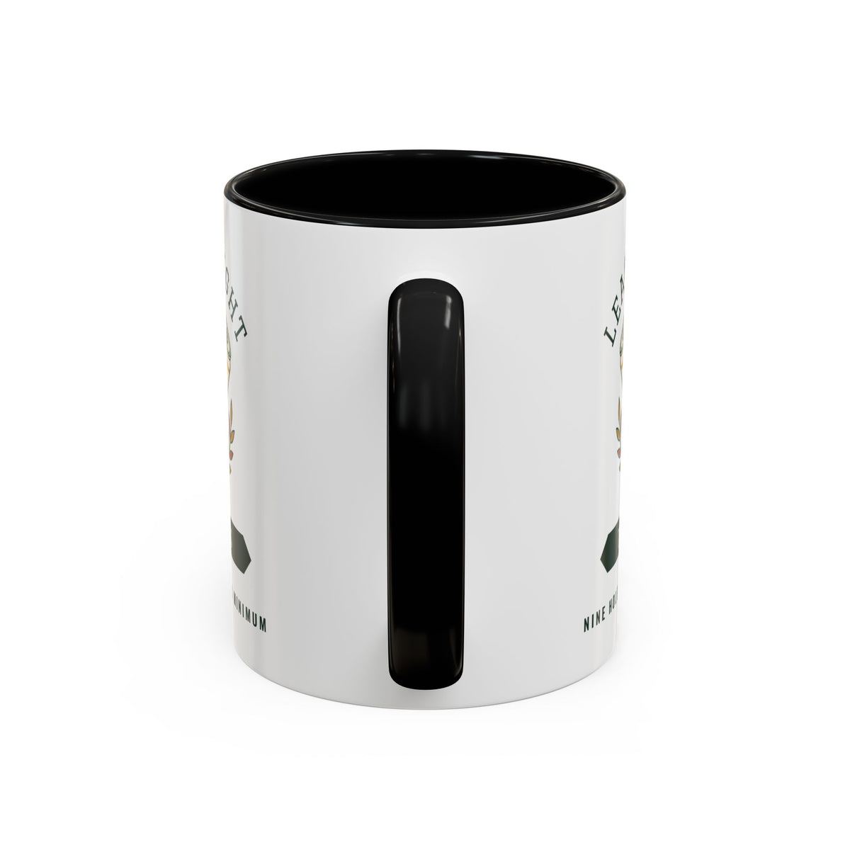 League Night Mug in Black, handle view