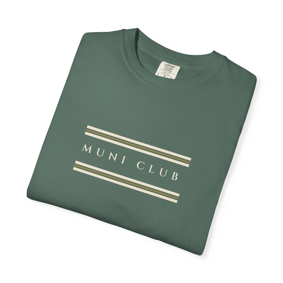Club Stripe Tee in Blue Spruce, folded