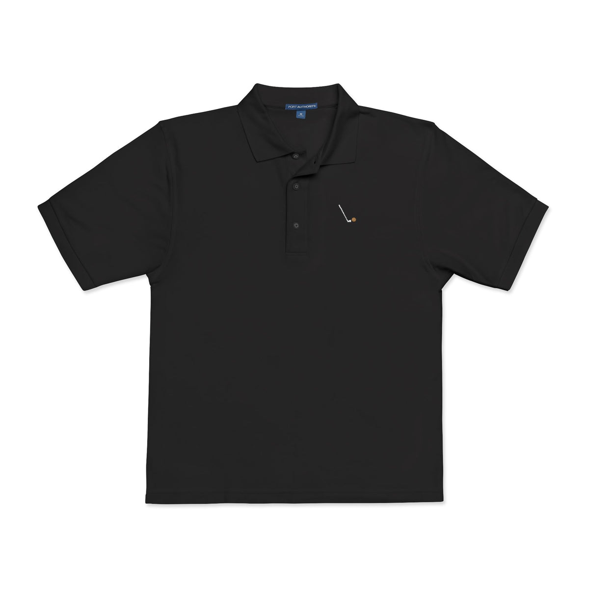 Seven Iron Polo in Black, front view