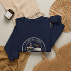 Coastal Links Crewneck in Navy, flat lay