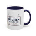 Kitchen Closed Mug in Navy, design, handle right