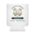 League Night Can Cooler in White, front view