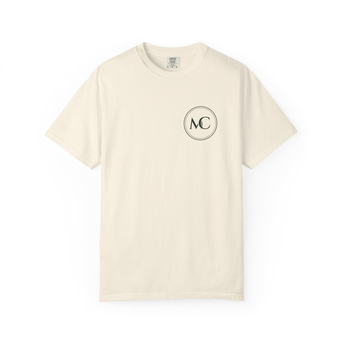 MC Chest Monogram Tee in Ivory, front view